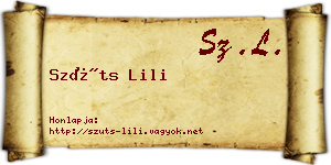 Szüts Lili névjegykártya