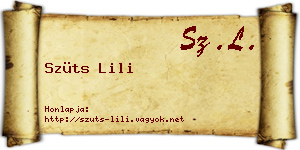 Szüts Lili névjegykártya