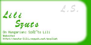 lili szuts business card